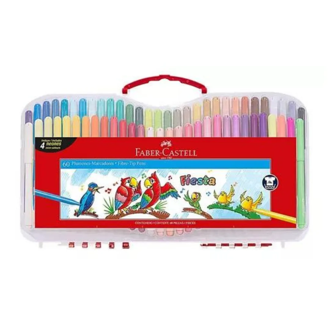 Valija 60 Marcadores Finos - Faber Castell