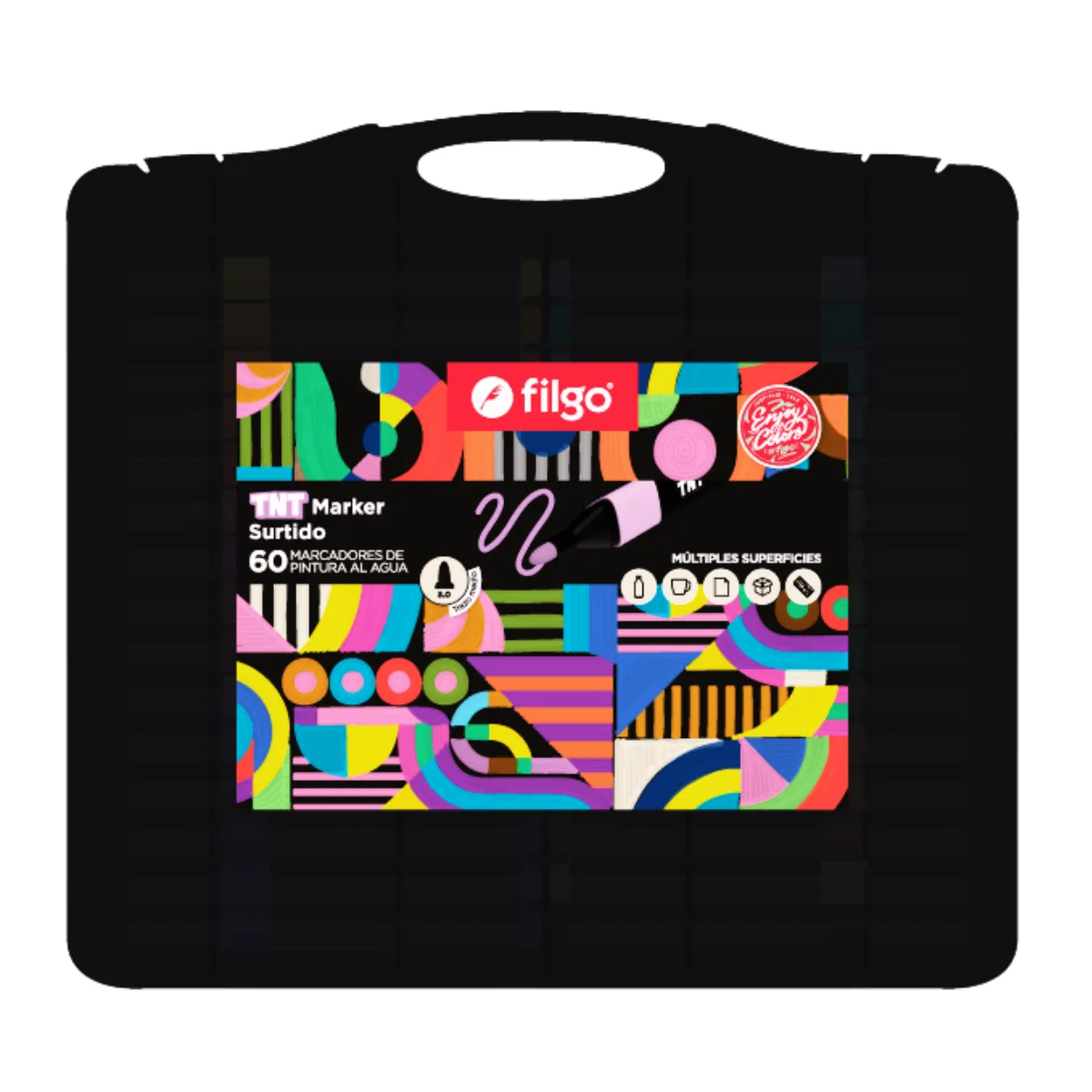 Valija x60 Marcadores TNT Pintura al agua - Filgo
